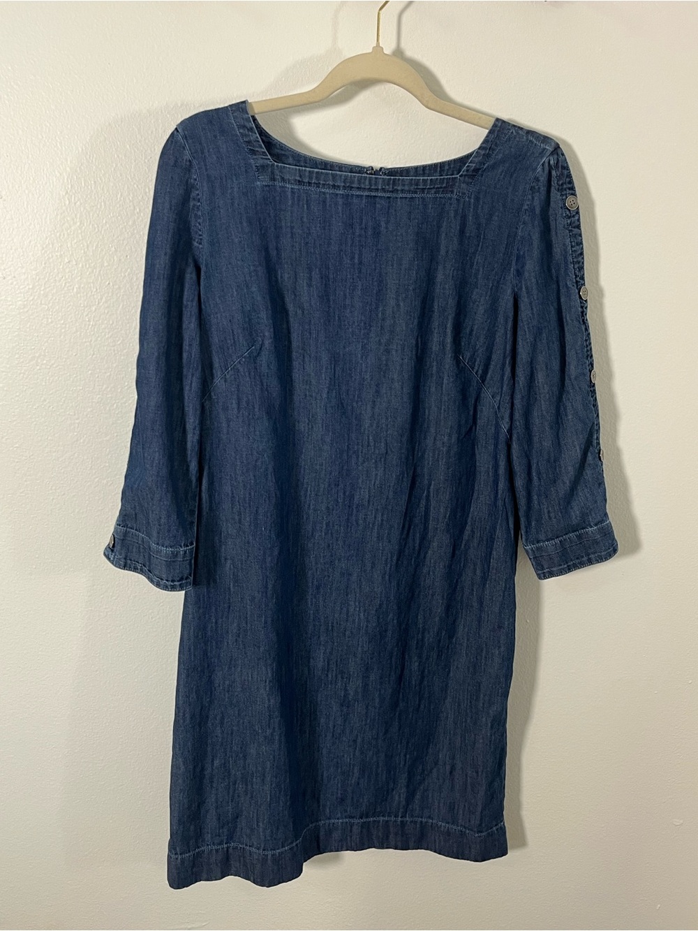 TALBOTS SIZE 8 Denim Shift Dress - Blue